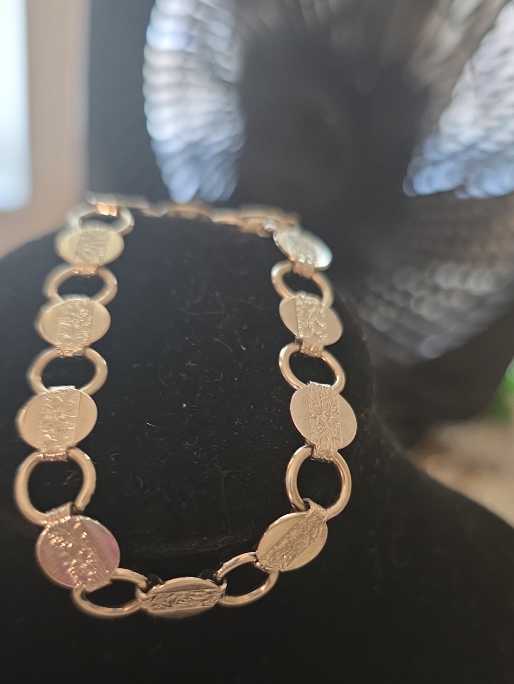 Sarah Coventry Gold-Tone Oval Coin Link Bracelet